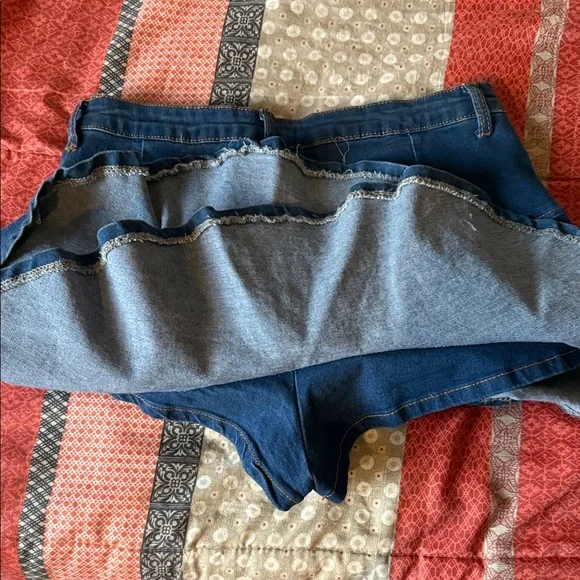 Adorable Denim Blue Ruffled Skort - Picture 4 of 5